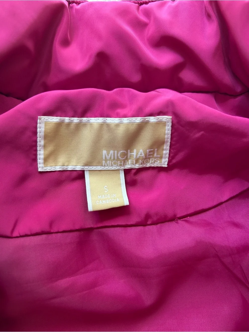 Michael Kors Vibrant Pink Quilted Puffer Vest